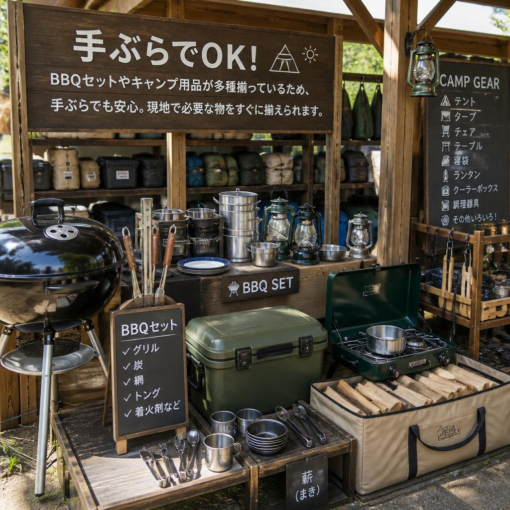 充実のレンタル品と販売品