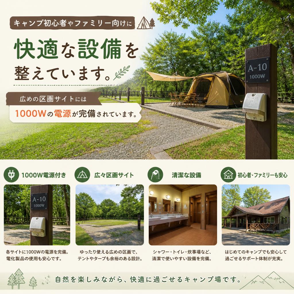 初心者でも安心の充実した設備