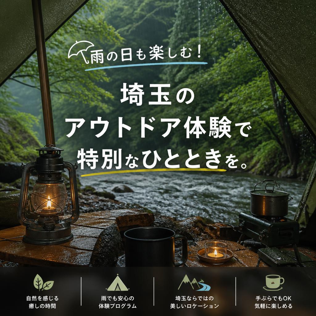 雨の日も楽しむ！埼玉のアウトドア体験で特別なひとときを。
