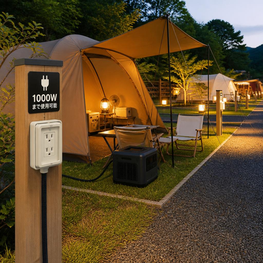 2. 電源付きサイトで快適キャンプ
