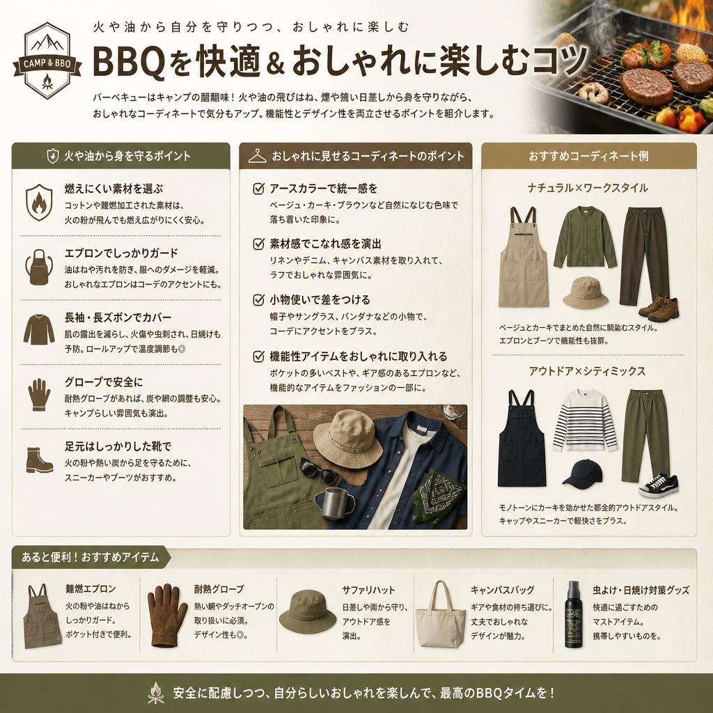 5. バーベキューに適した服装
