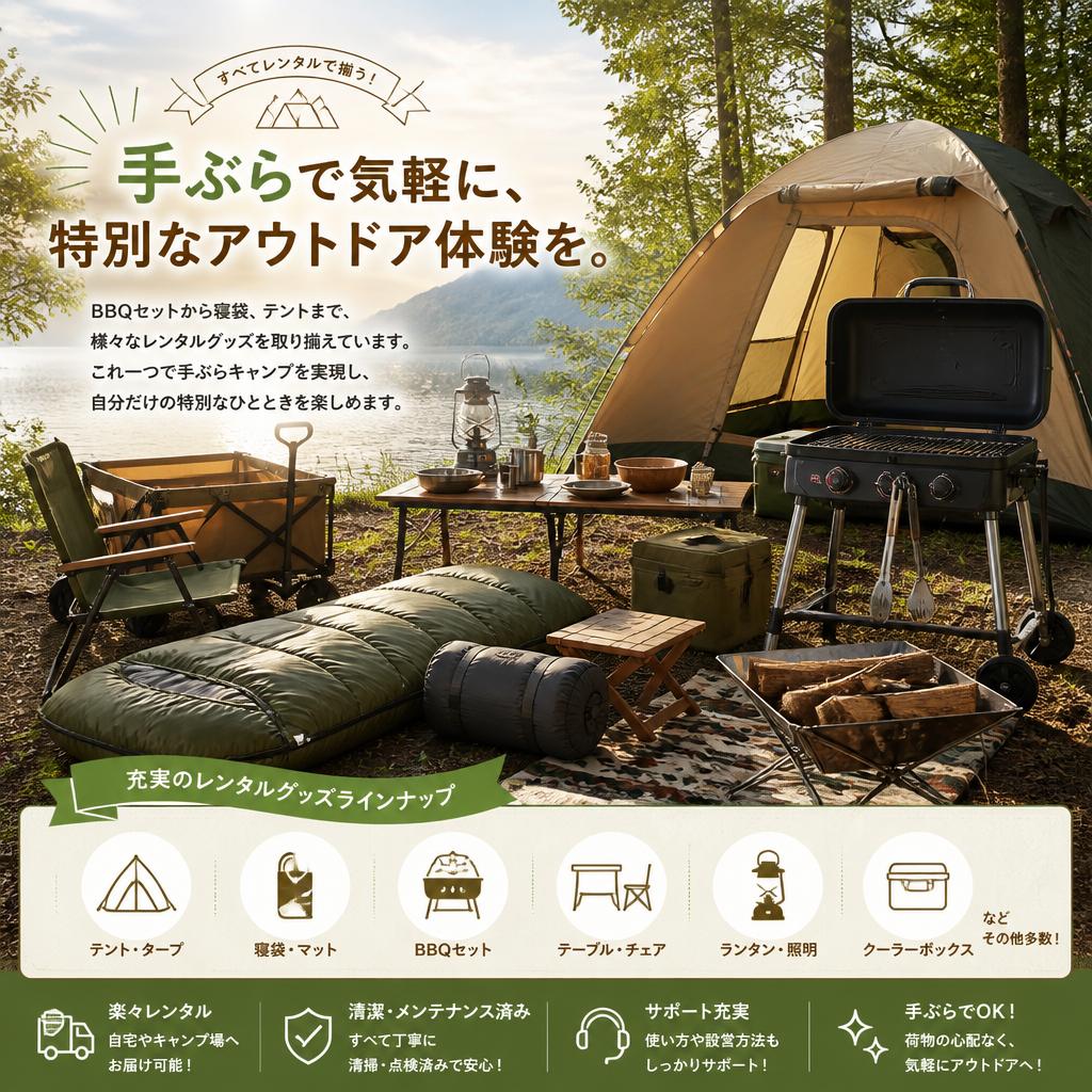 多彩なレンタルグッズが充実
